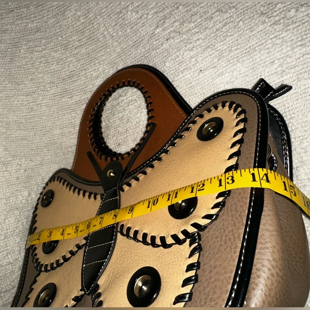 NEW American Bee-Vegan Butterfly Accent Tan and Brown Women's Bag